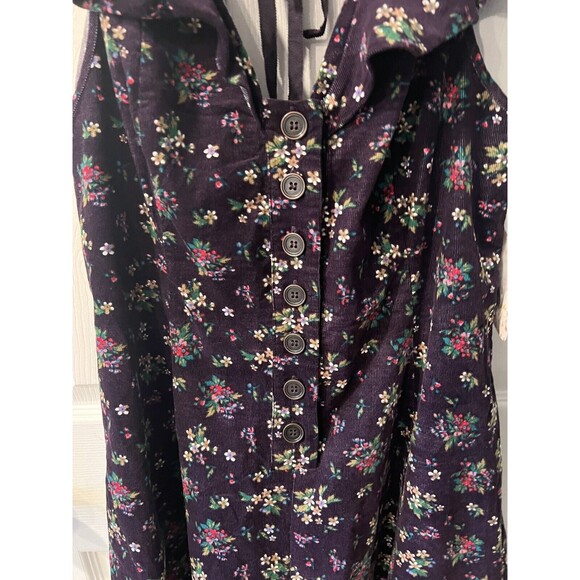 Free People Shorts Romper Womens M Violet Visions Corduroy Floral Ruffle New - Picture 3 of 12